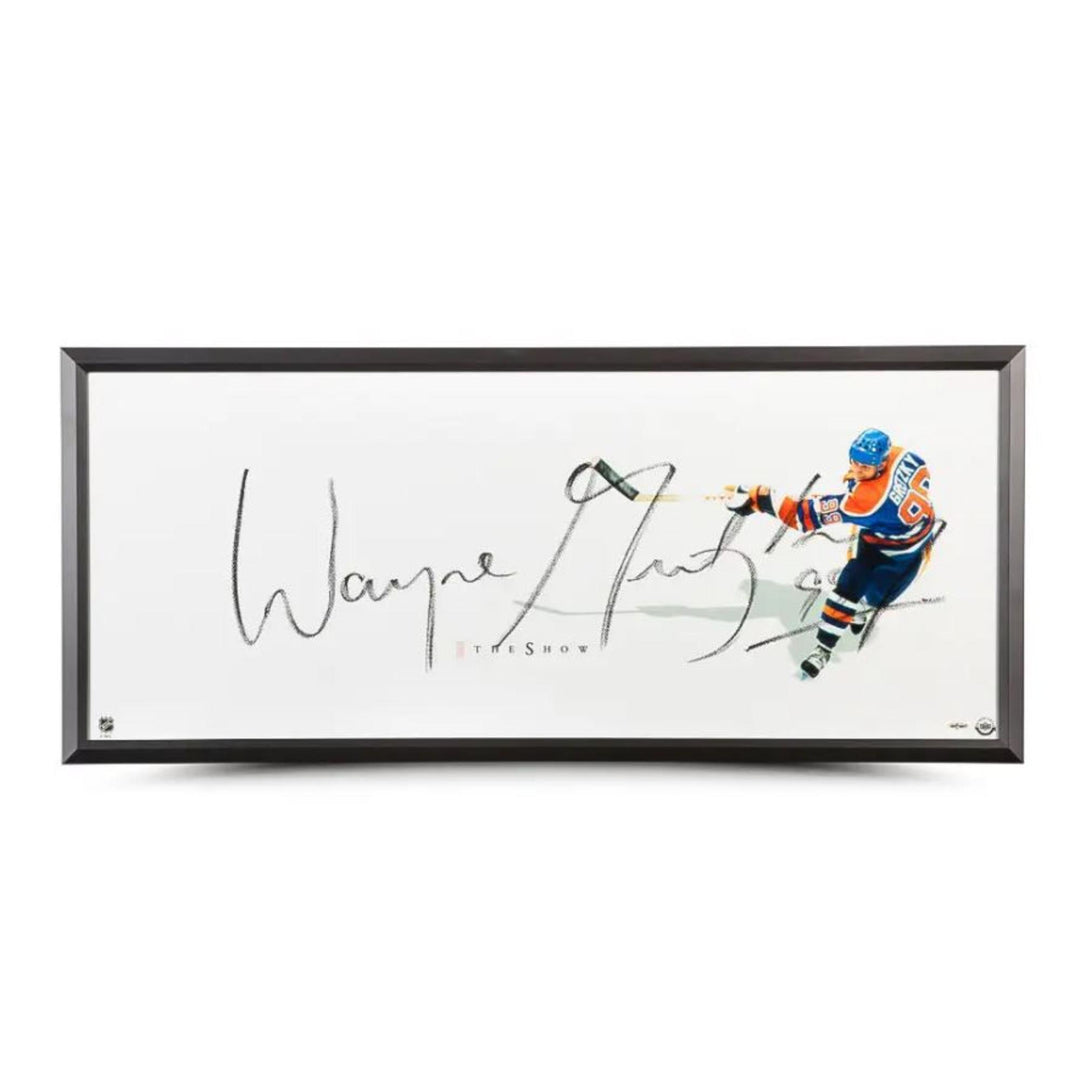 Wayne Gretzky Edmonton Oilers Signed 46"x20" The Show Framed Print