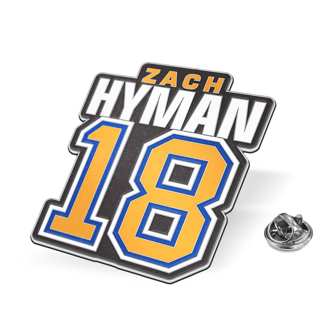 Zach Hyman Edmonton Oilers "18" Lapel Pin
