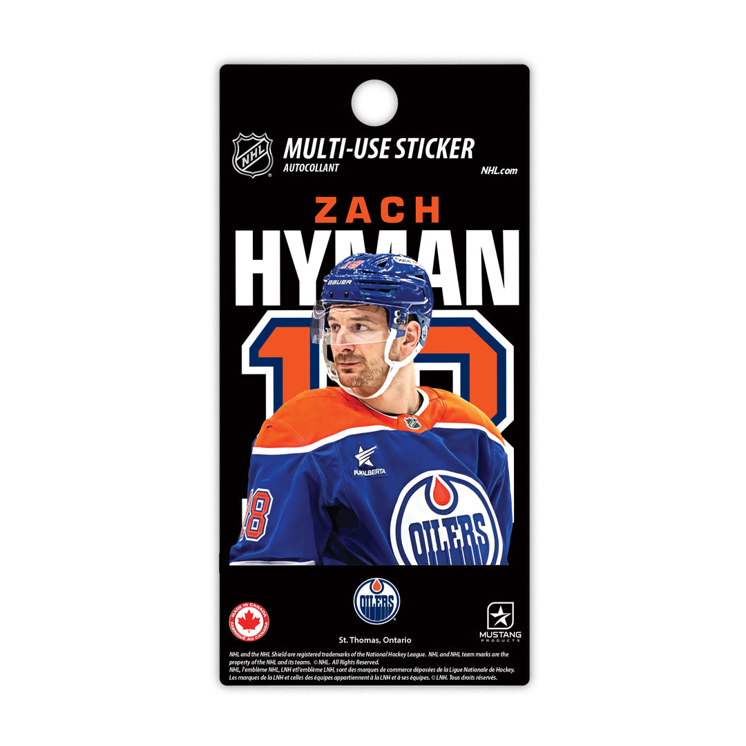 Zach Hyman Edmonton Oilers 3"x 5" Laminated Decal