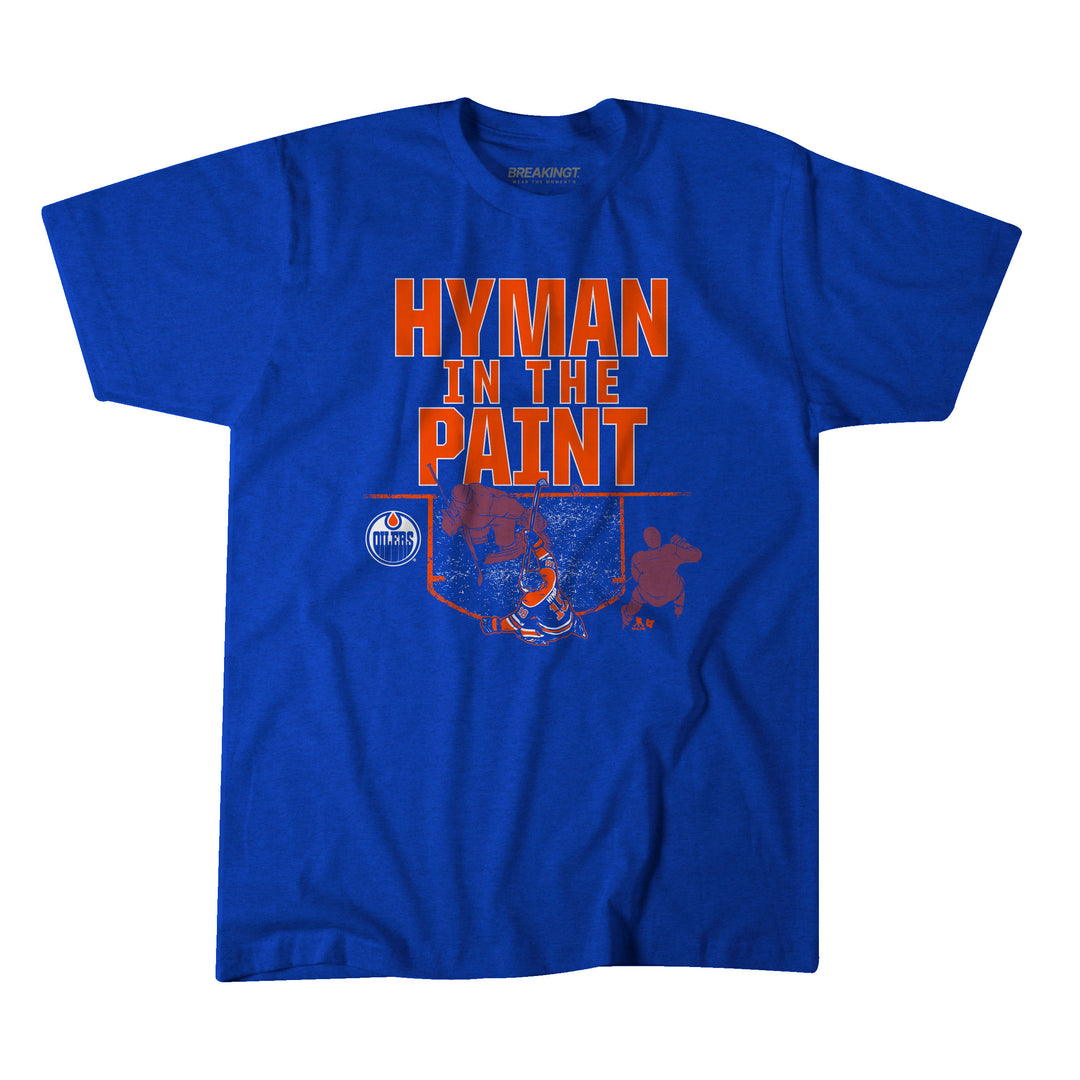 Zach Hyman Edmonton Oilers "IN THE PAINT" Blue T-Shirt