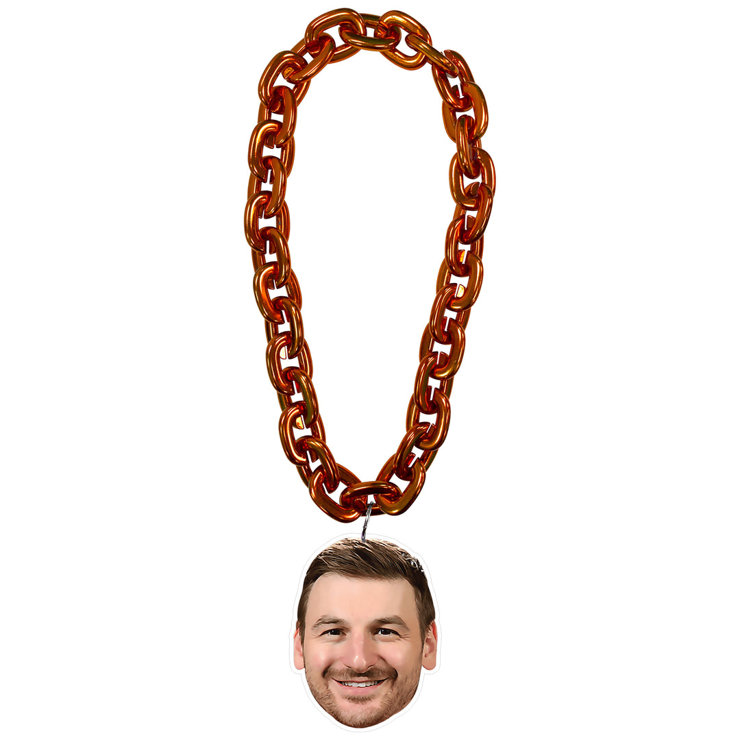 Zach Hyman Edmonton Oilers Orange Player Face Fan Chain Necklace