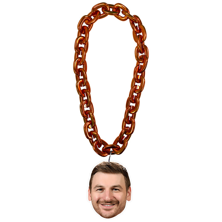 Zach Hyman Edmonton Oilers Orange Player Face Fan Chain Necklace