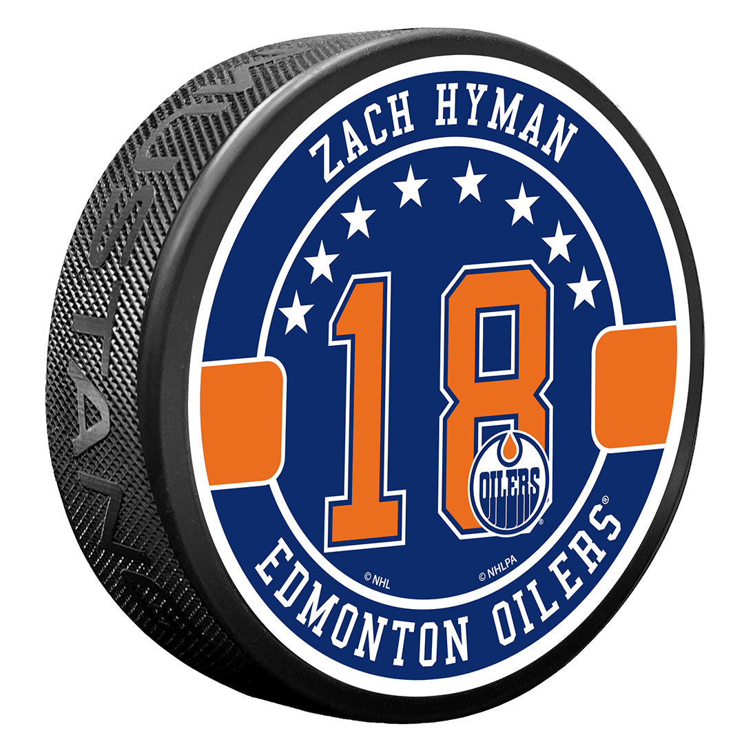Zach Hyman Edmonton Oilers Textured First Star Puck
