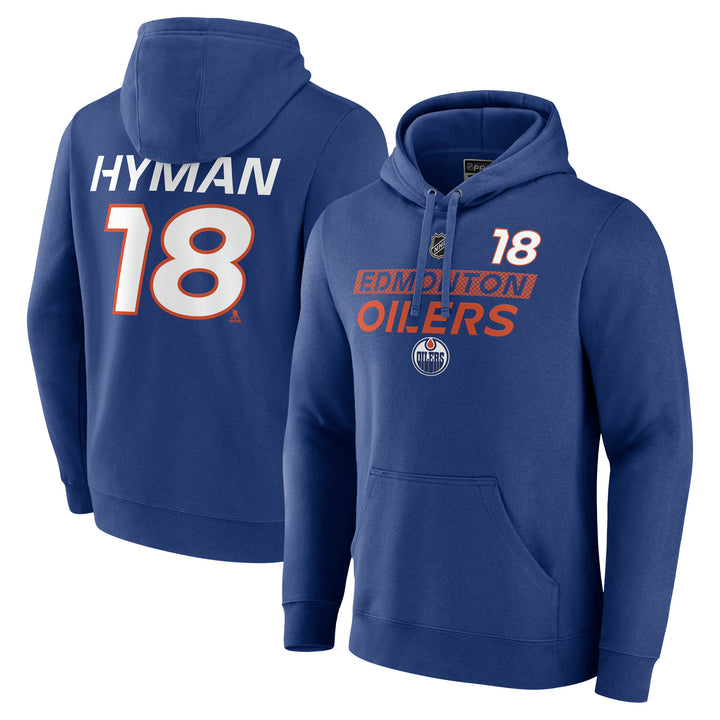 Zach Hyman Edmonton Oilers 2024-25 Fanatics Authentic Pro Blue Name & Number Hoodie