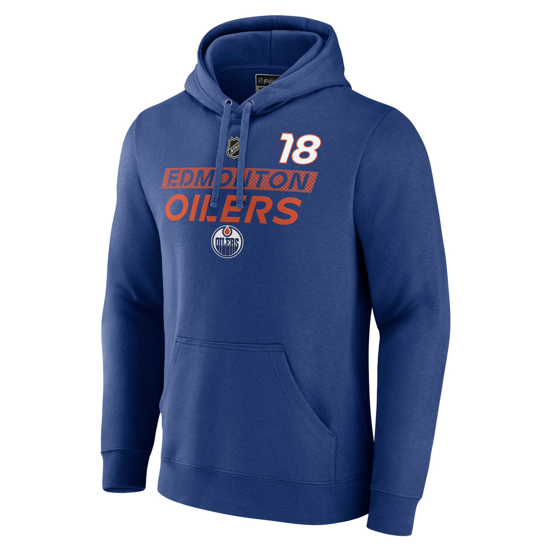 Zach Hyman Edmonton Oilers 2024-25 Fanatics Authentic Pro Blue Name & Number Hoodie
