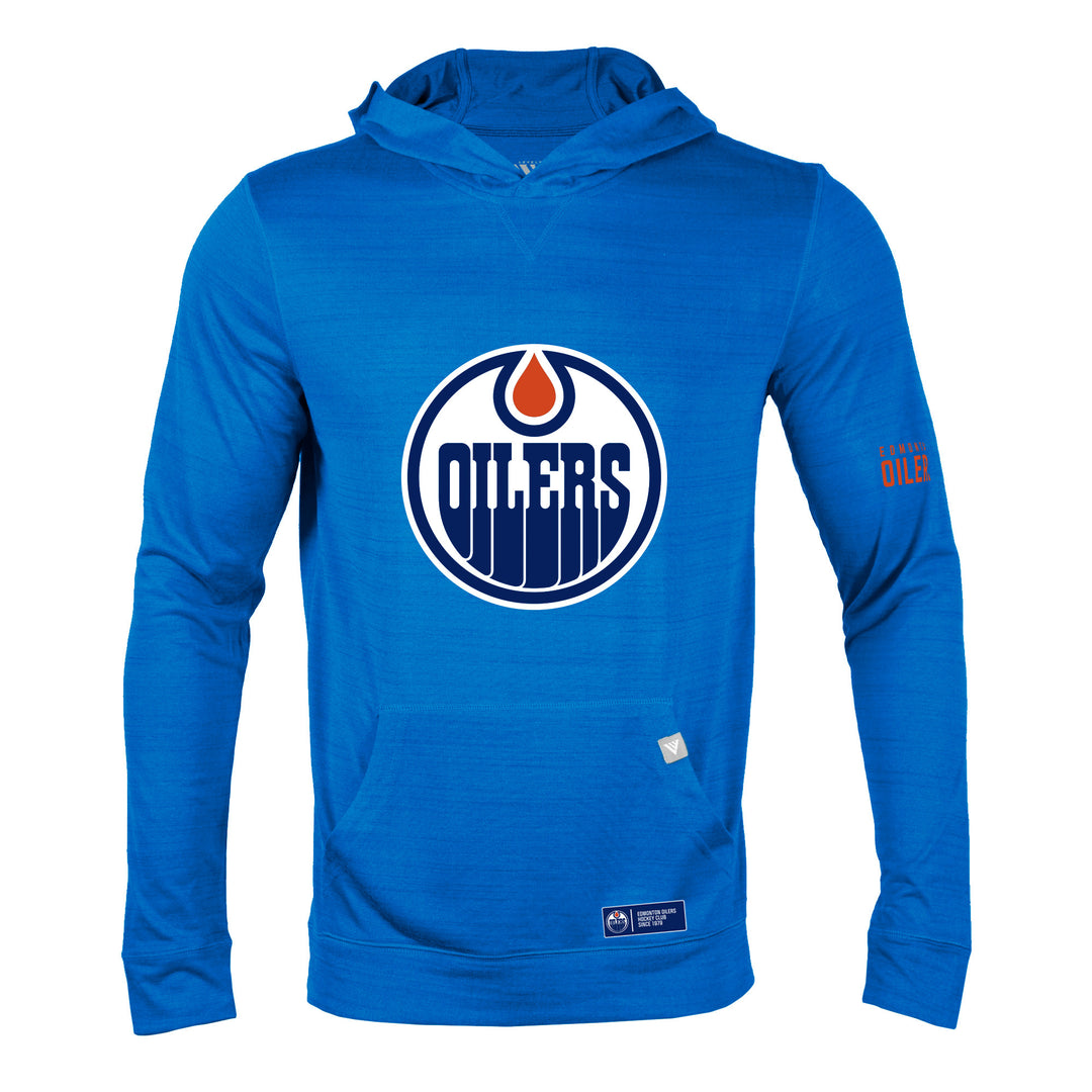 Edmonton Oilers Levelwear Core Anchor Royal Blue Hooded Long Sleeve T-Shirt