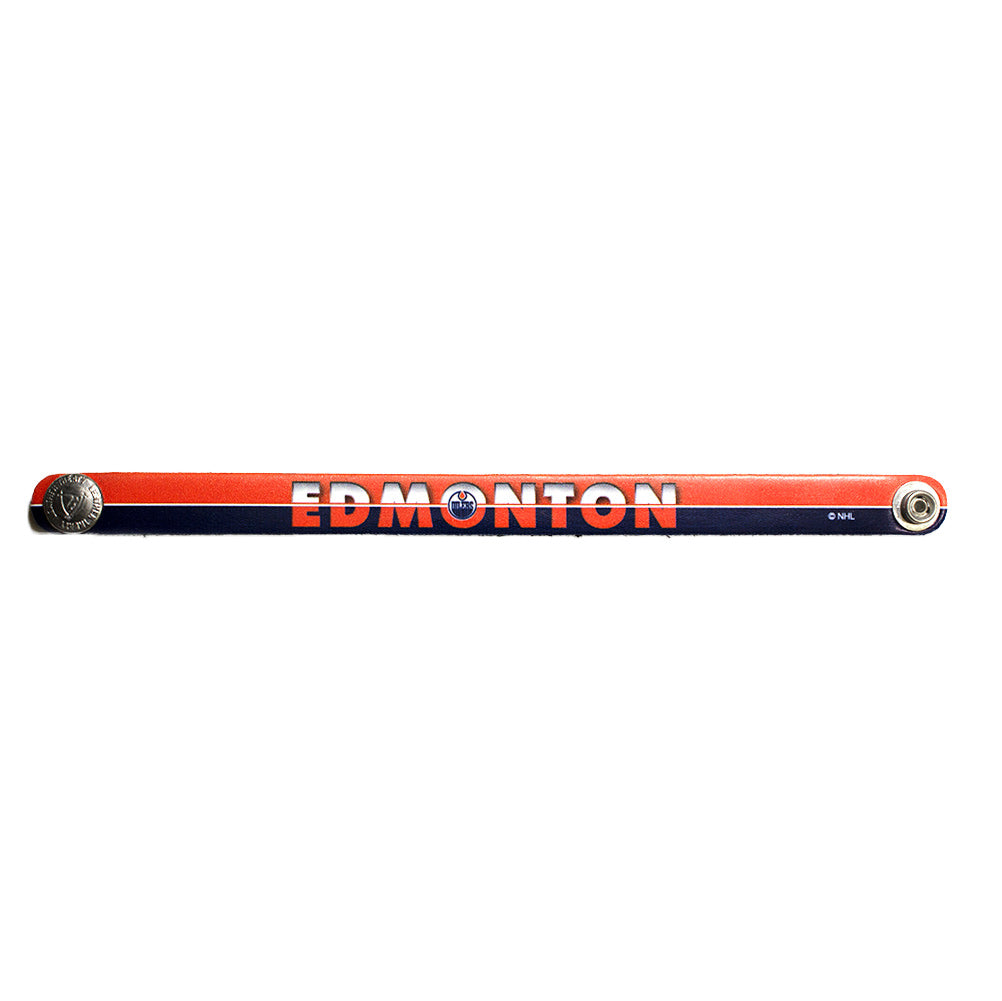 Edmonton Oilers Slim Leather Bracelet