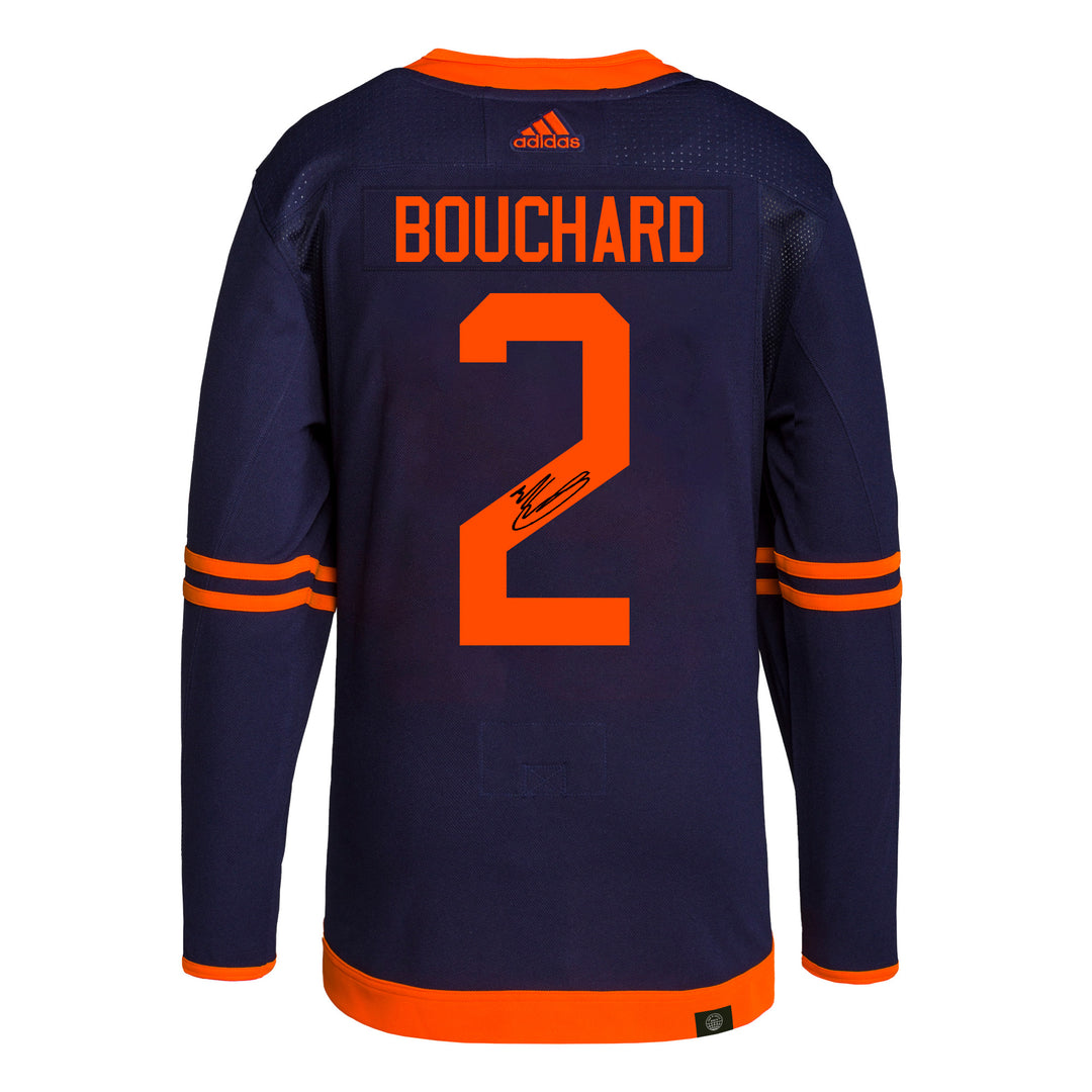 Evan Bouchard Edmonton Oilers Signed Navy/Alternate adidas Jersey
