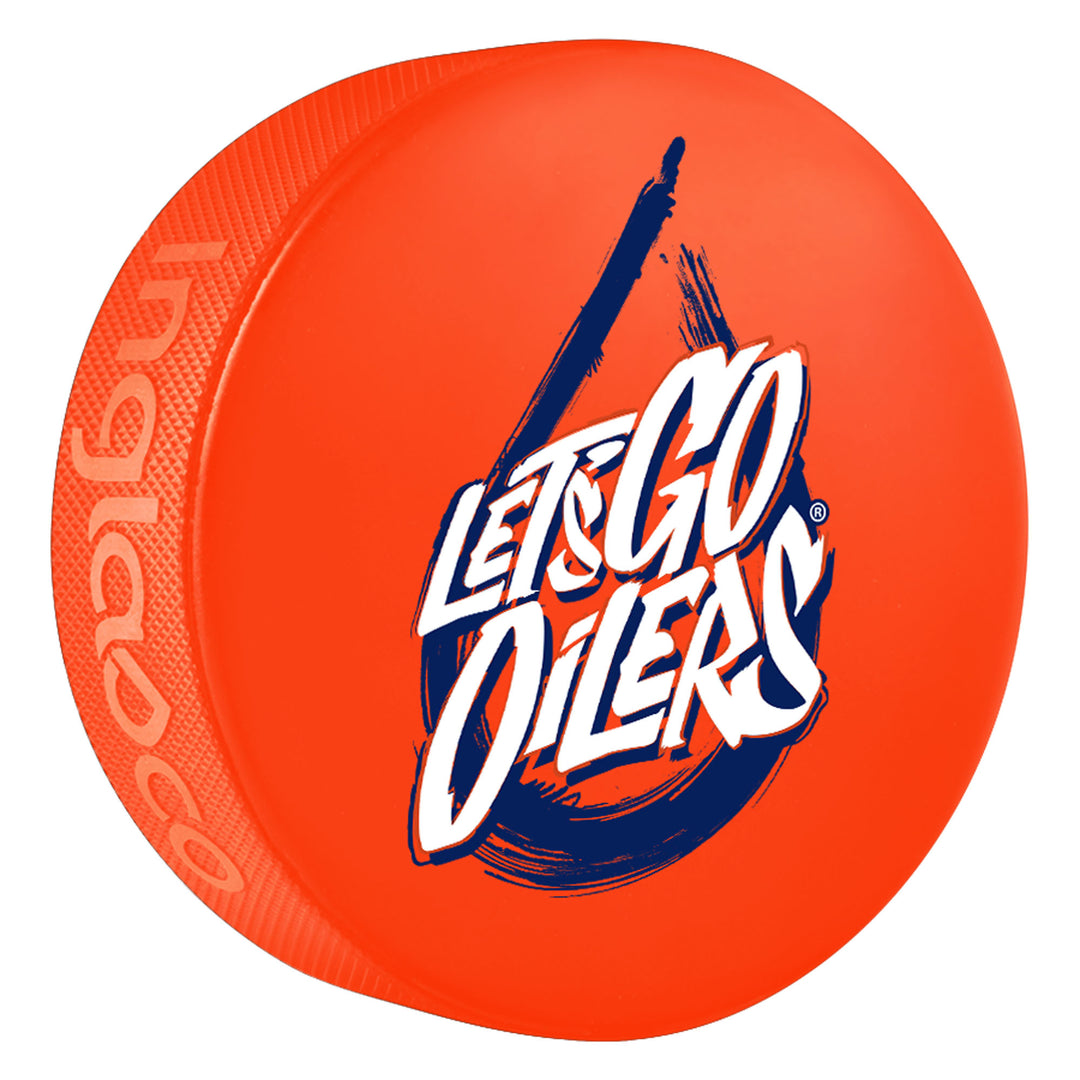 Edmonton Oilers 2023 Stanley Cup Playoffs "Let's Go Oilers" Orange Puck