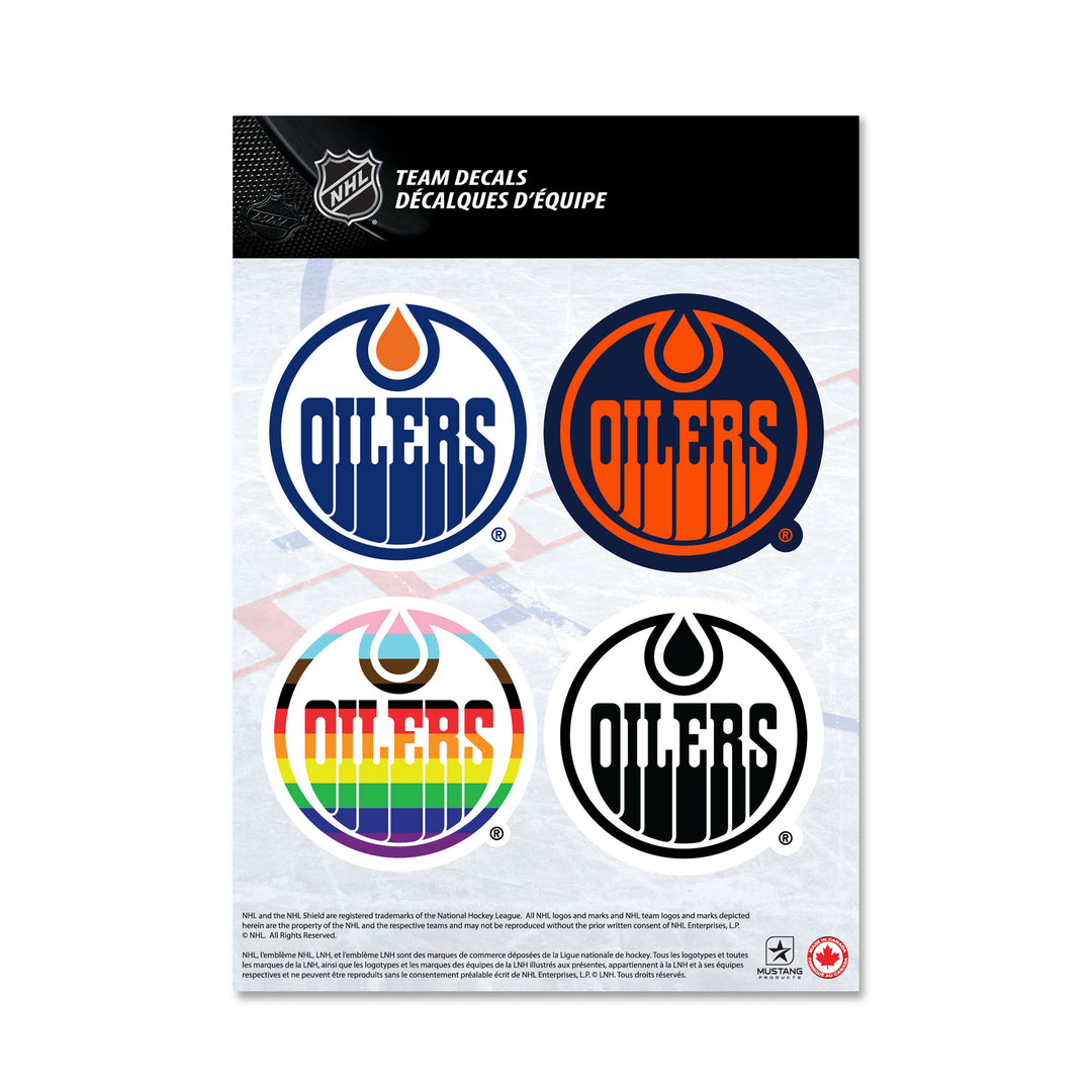 Edmonton Oilers Assorted Pride/Primary Logos Mini Decals