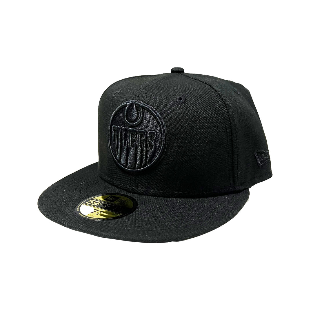 Edmonton Oilers New Era Tonal Black 59FIFTY Fitted Logo Hat