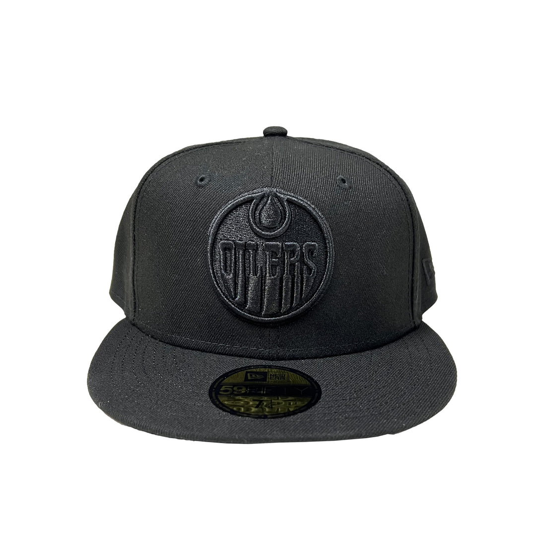 Edmonton Oilers New Era Tonal Black 59FIFTY Fitted Logo Hat