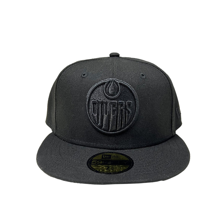 Edmonton Oilers New Era Tonal Black 59FIFTY Fitted Logo Hat