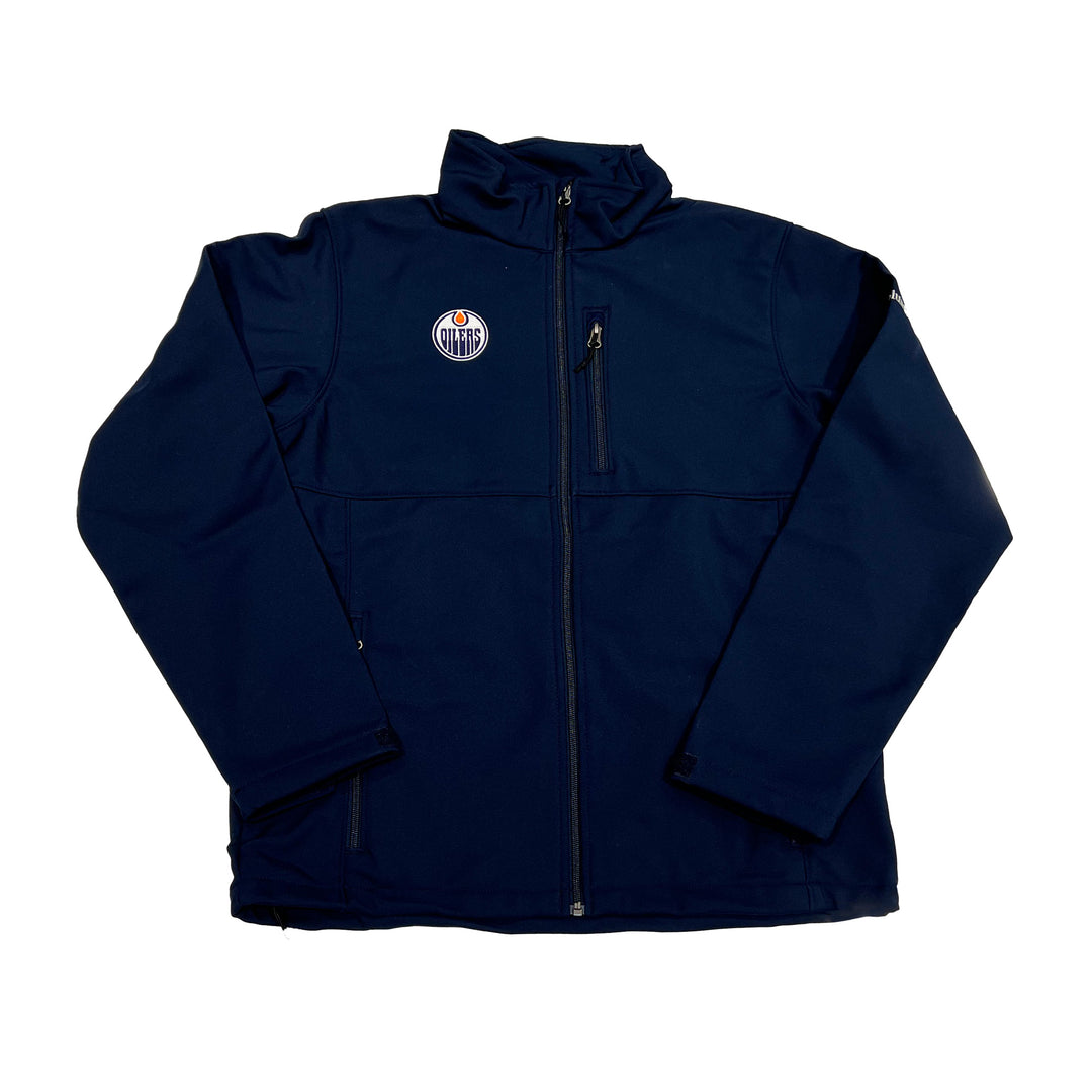 Edmonton Oilers Columbia Navy Ascender Softshell Jacket