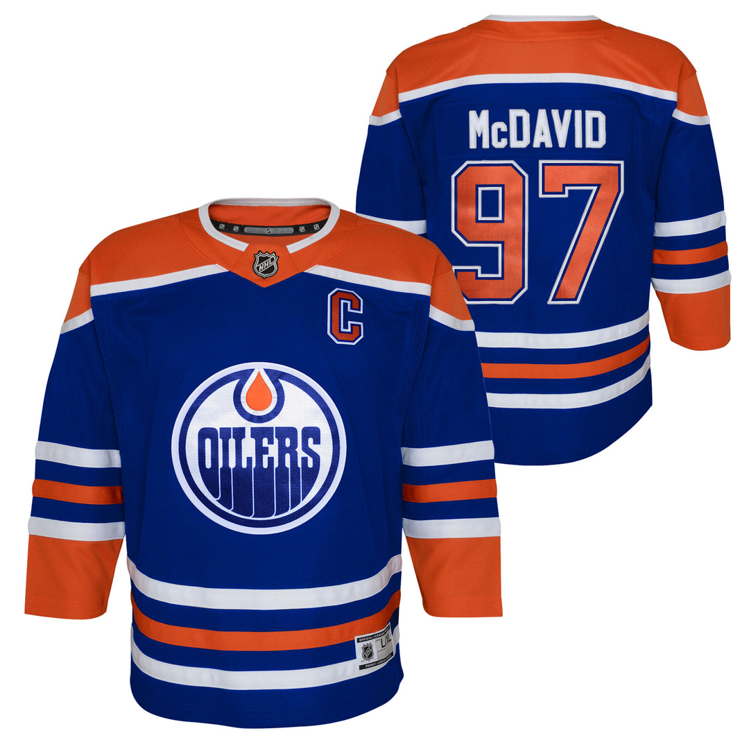 Connor McDavid Edmonton Oilers Kids Royal Blue Home Jersey