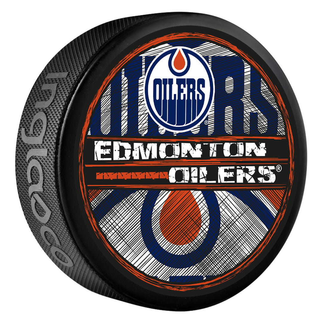 Edmonton Oilers Distressed Edition Puck