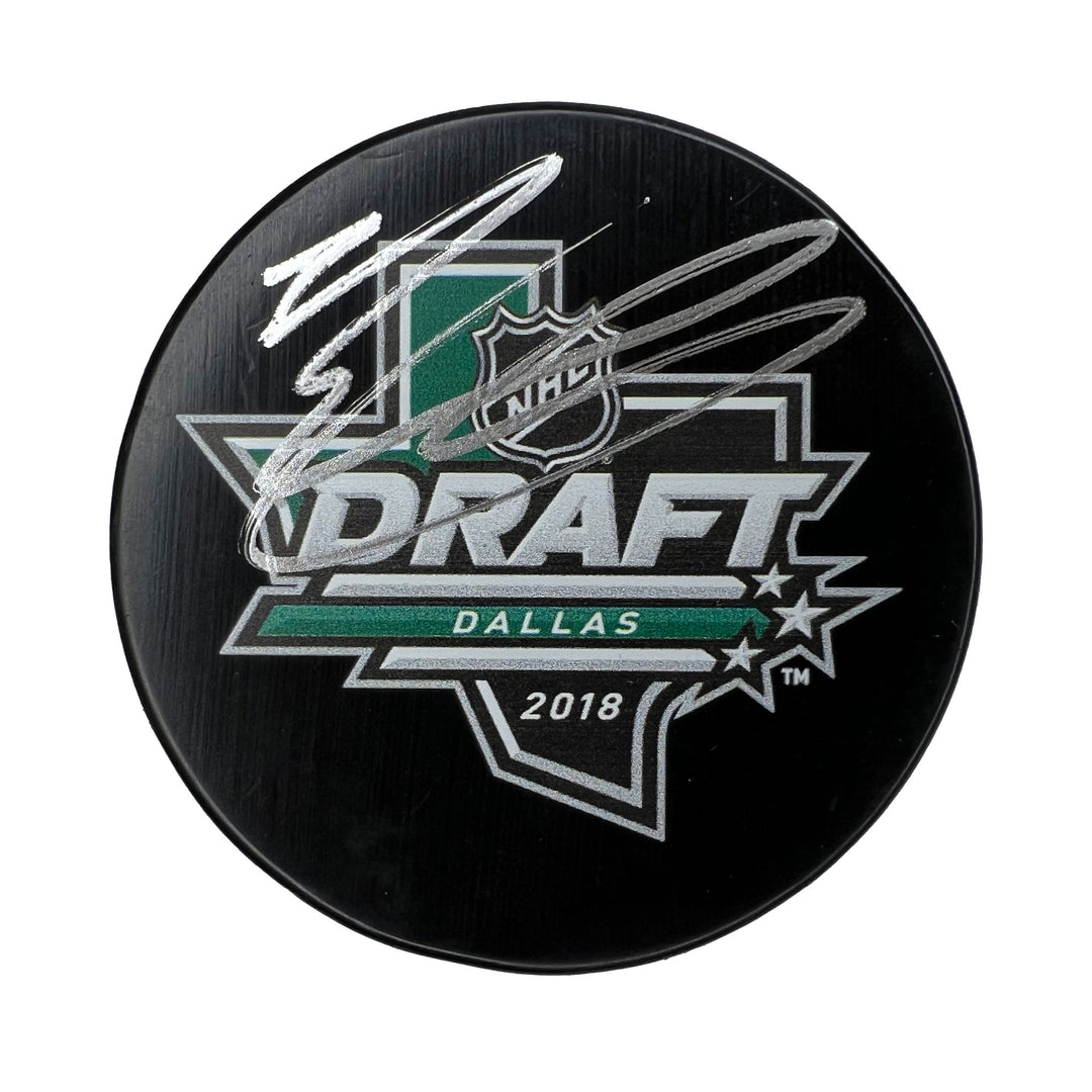 Evan Bouchard Edmonton Oilers Signed Draft Puck