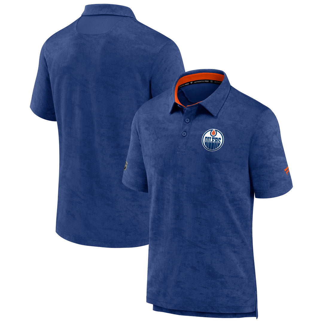 Edmonton Oilers Fanatics Authentic Pro Blue & Orange Polo