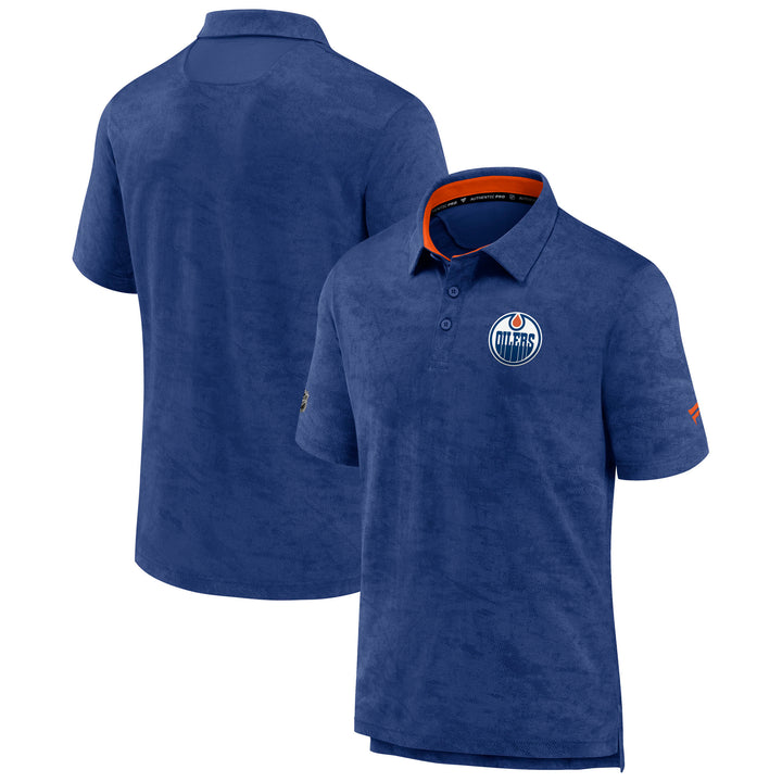 Edmonton Oilers Fanatics Authentic Pro Blue & Orange Polo