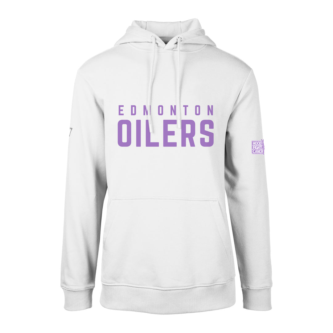 Edmonton Oilers Levelwear White Hockey Fights Cancer Podium Chase Hoodie