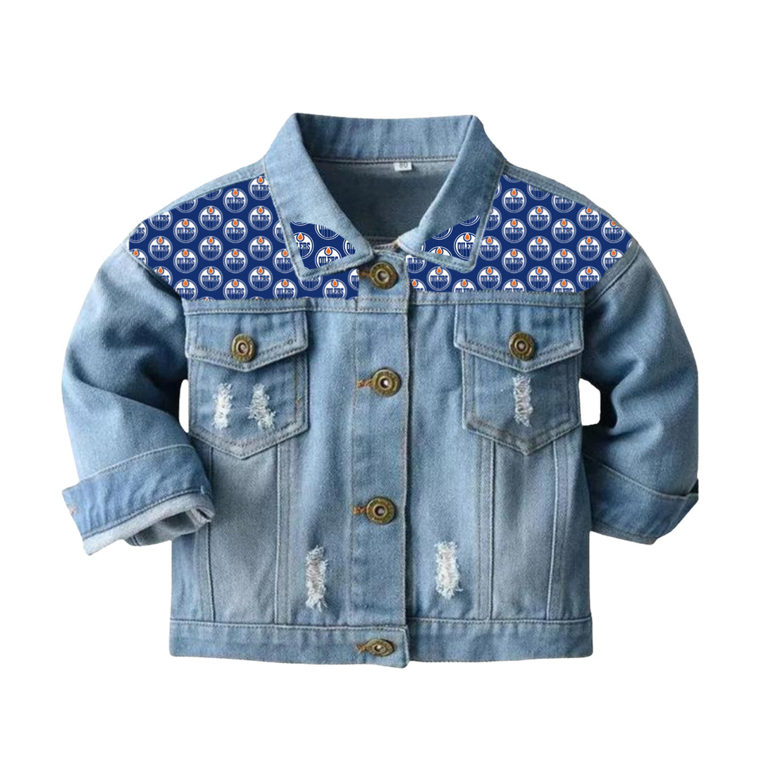 Edmonton Oilers Youth The Luxesse Shop Denim Jean Jacket