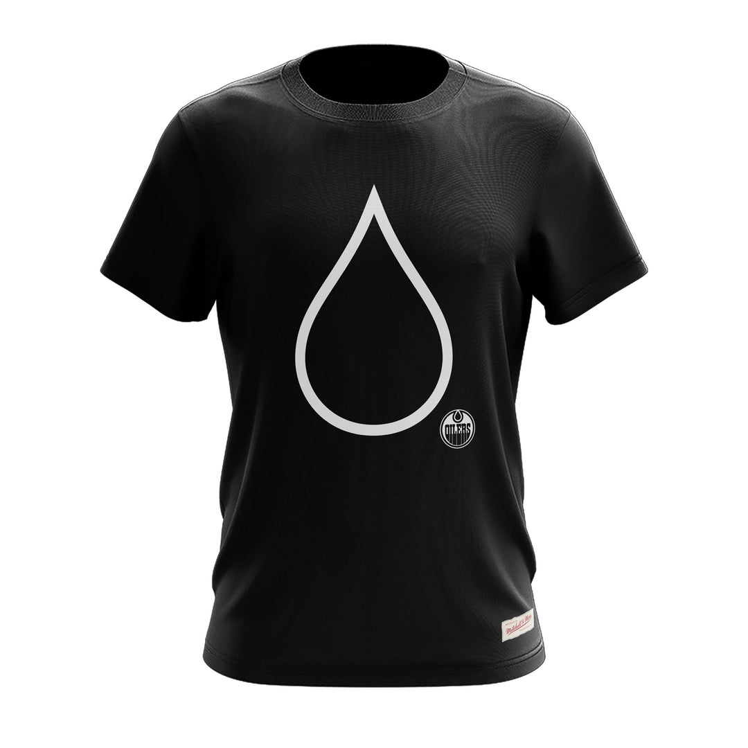 Edmonton Oilers Mitchell & Ness Negative Space Black T-Shirt