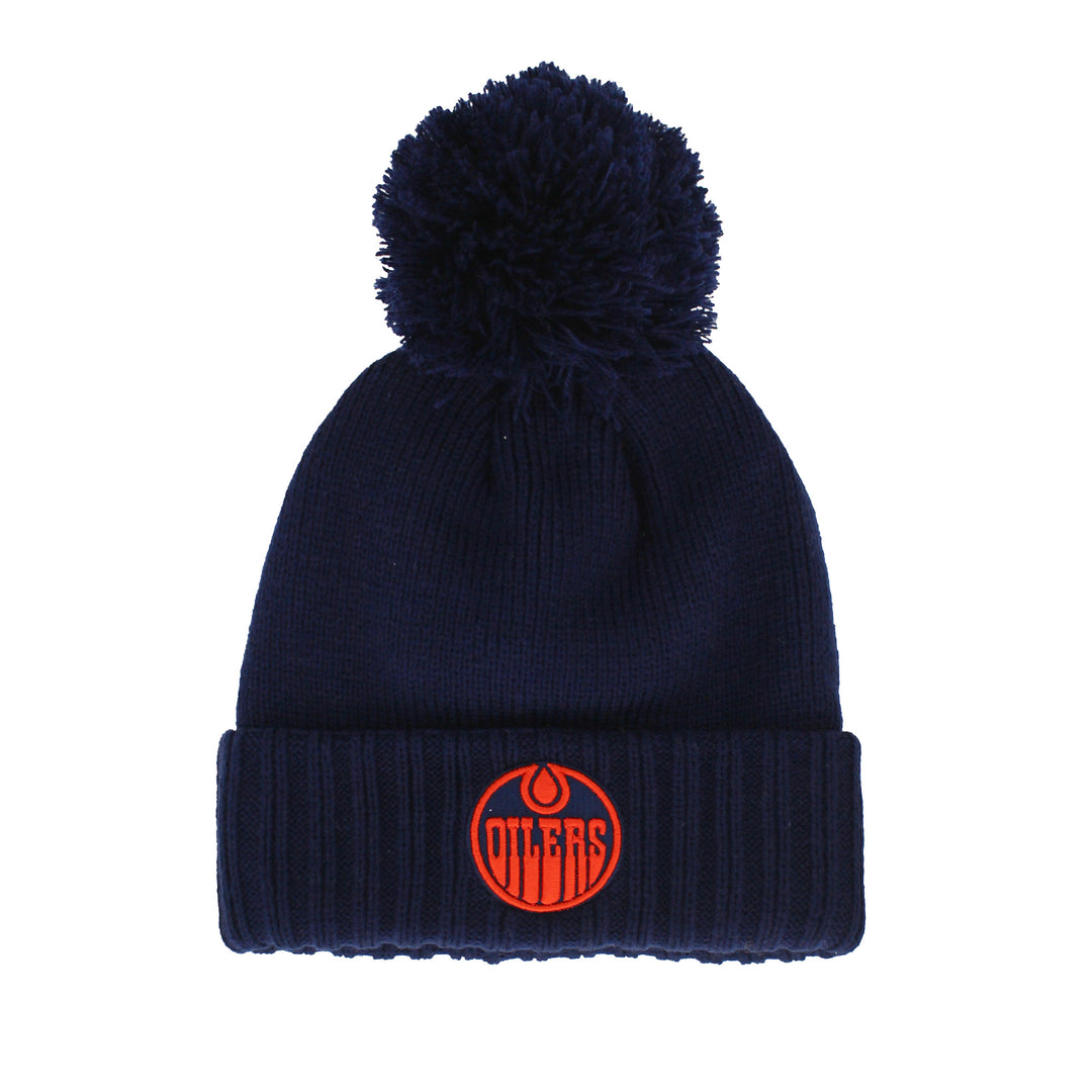 Edmonton Oilers Women's Gertex Navy & Orange Alternate Logo Knit Toque w/ Pom