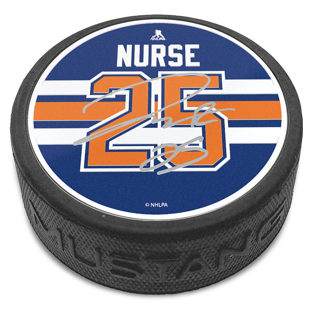 Darnell Nurse Edmonton Oilers Mustang Royal Textured Collector's Puck