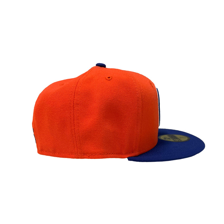 Edmonton Oilers New Era Orange and Royal Blue 59FIFTY Fitted Logo Hat