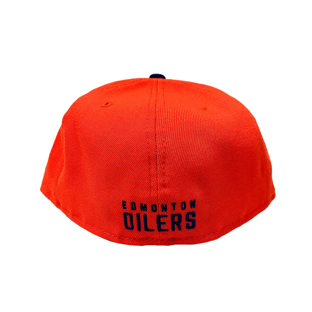 Edmonton Oilers New Era Orange and Royal Blue 59FIFTY Fitted Logo Hat
