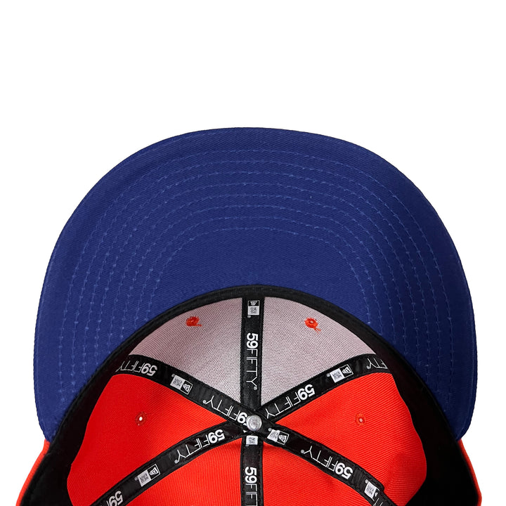 Edmonton Oilers New Era Orange and Royal Blue 59FIFTY Fitted Logo Hat