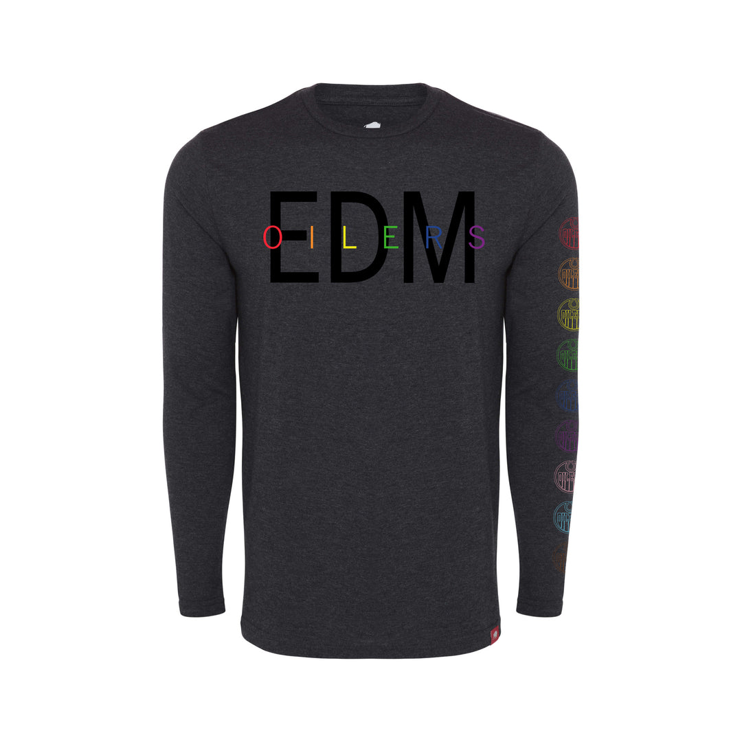 Edmonton Oilers Sportiqe Comfy Pride Long Sleeve T-Shirt