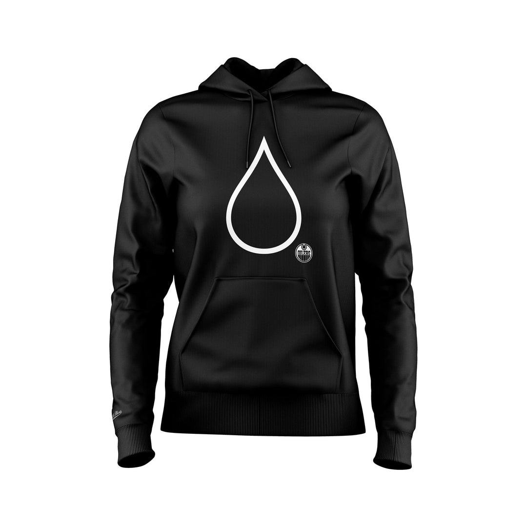 Edmonton Oilers Women's Mitchell & Ness Negative Space Black Hoodie