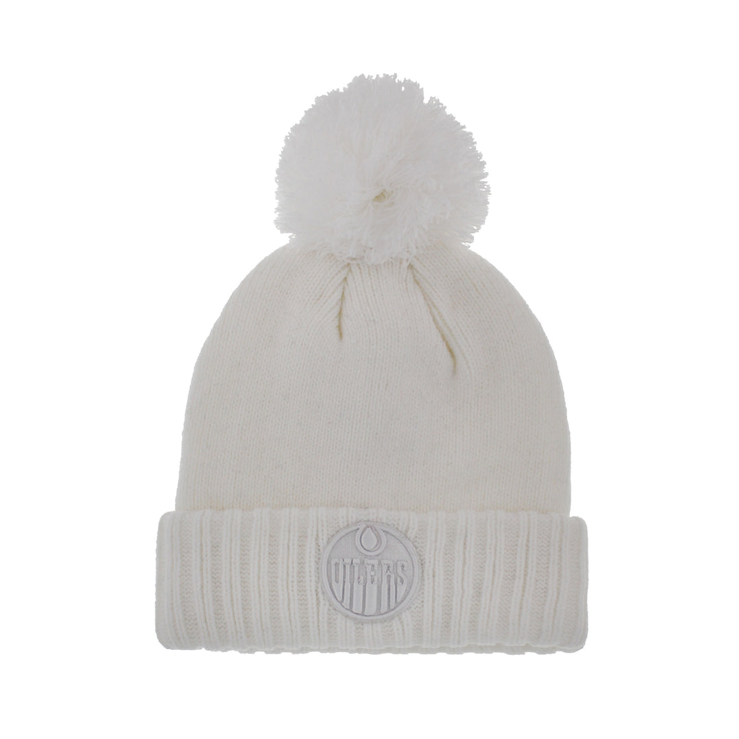 Edmonton Oilers Women's Gertex White Logo Knit Toque w/ Pom