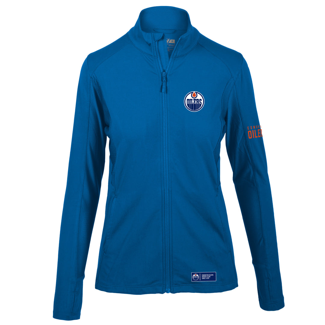 Edmonton Oilers Women's Levelwear Alyssa Blue Full-Zip Jacket