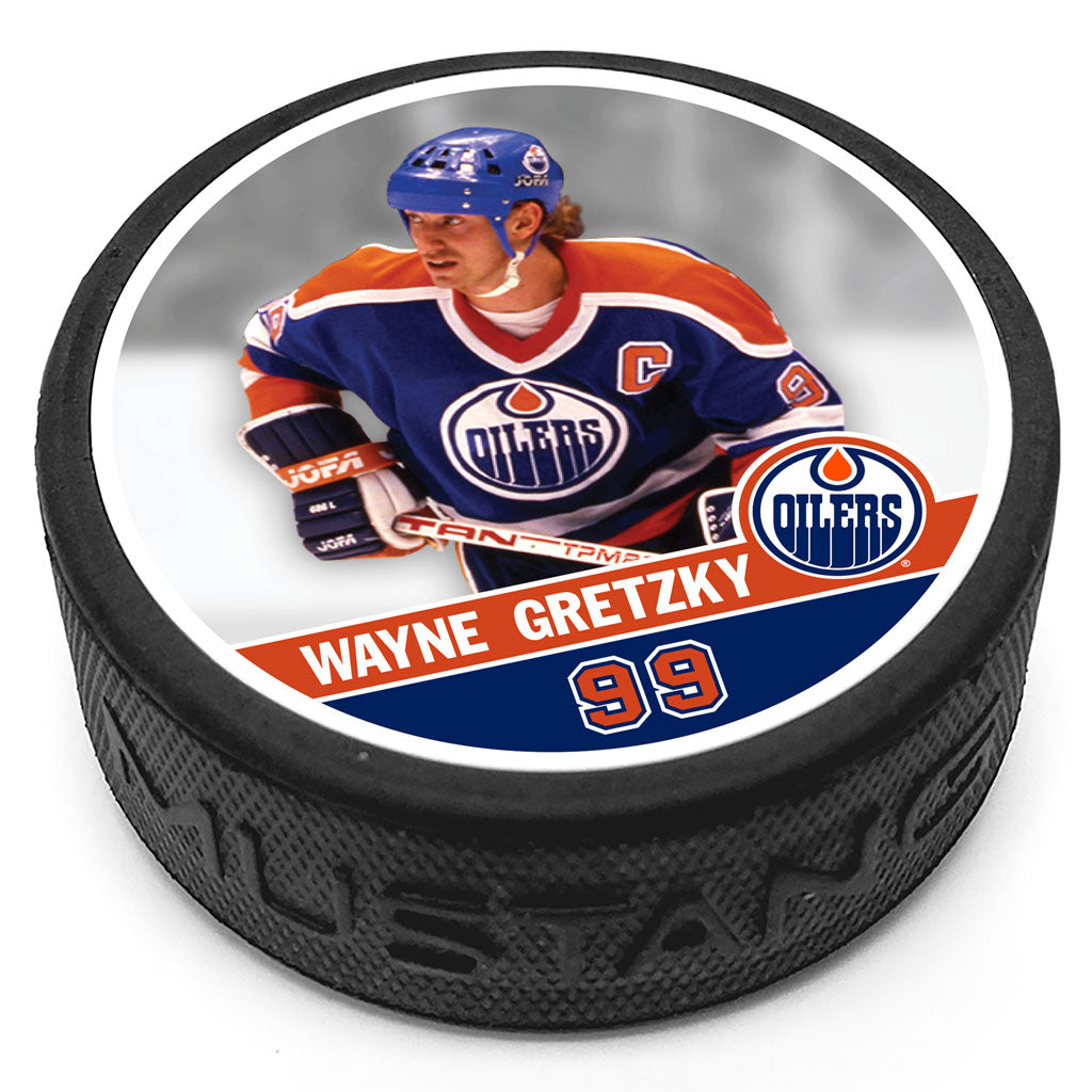 Wayne Gretzky Edmonton Oilers Textured Photo Collectors Puck