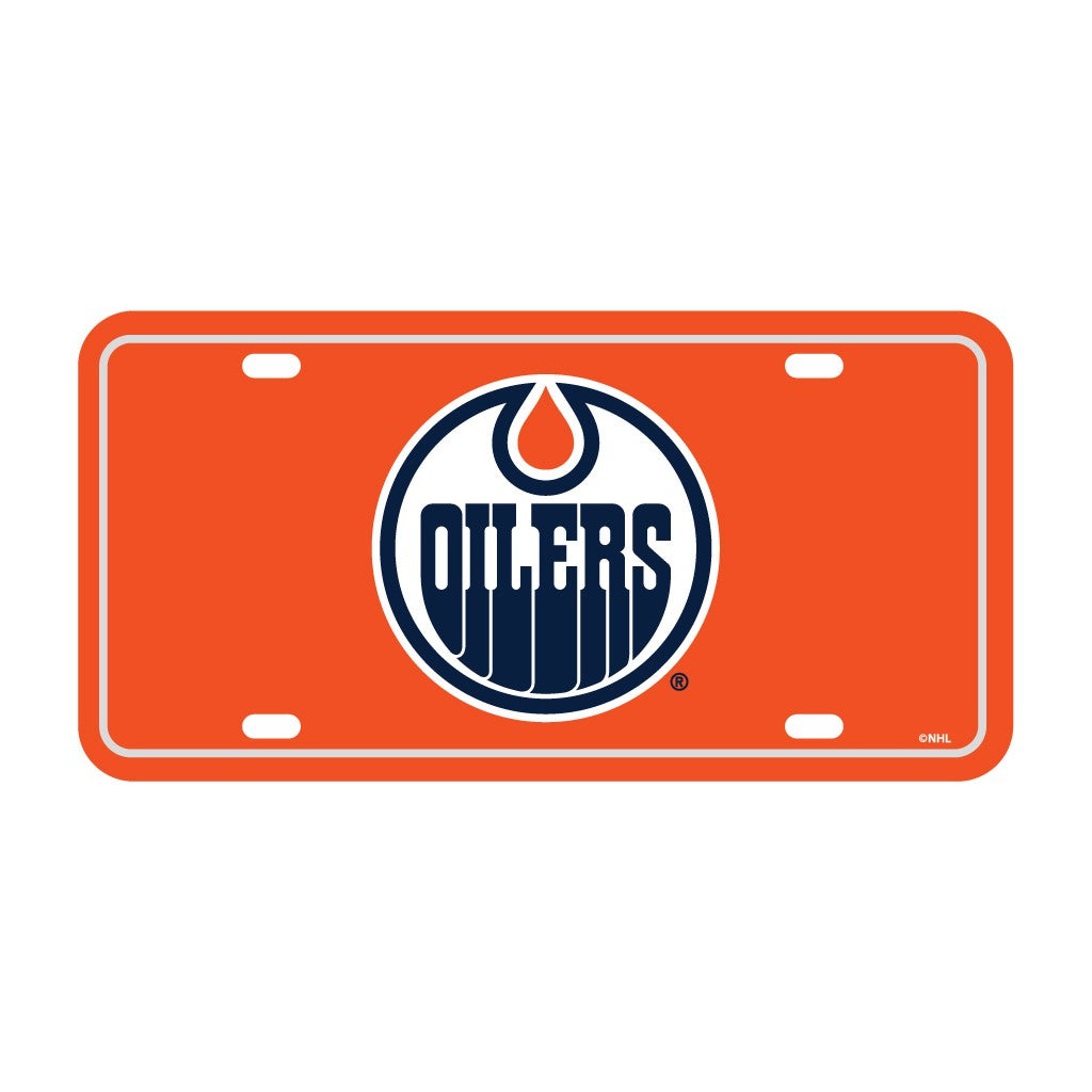 Edmonton Oilers Plastic Primary Logo Front License Plate