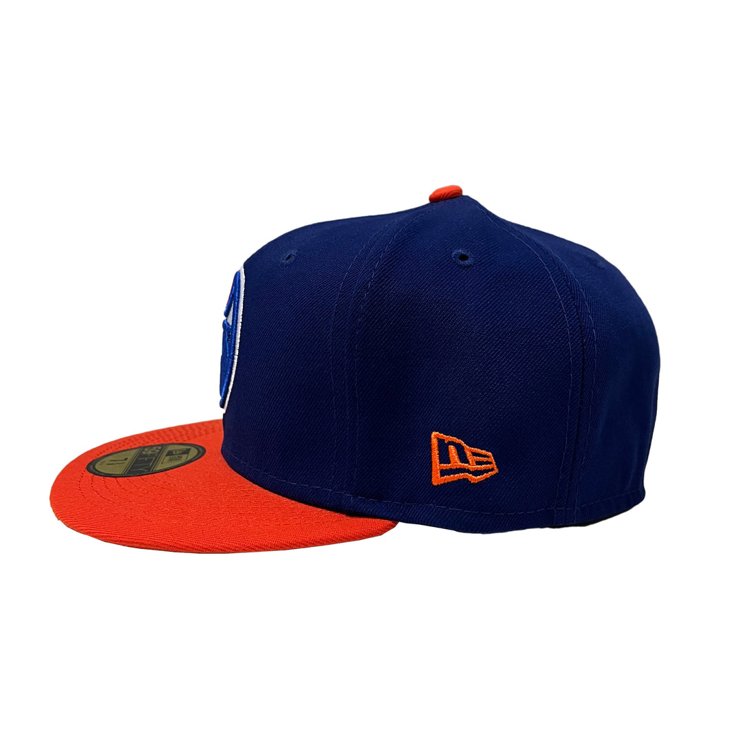 Edmonton Oilers New Era Royal Blue & Orange 59FIFTY Fitted Logo Hat
