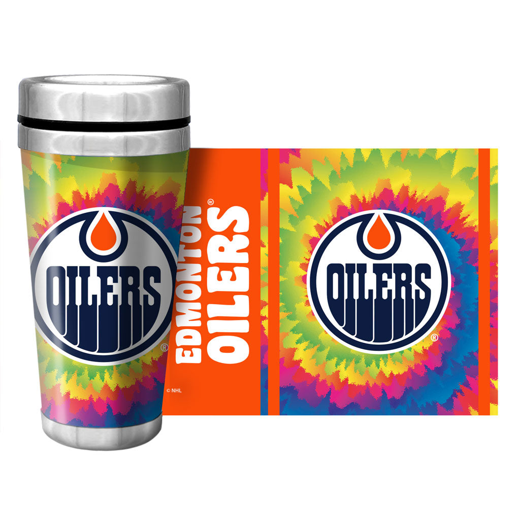Edmonton Oilers Tie Dye 16oz Travel Mug