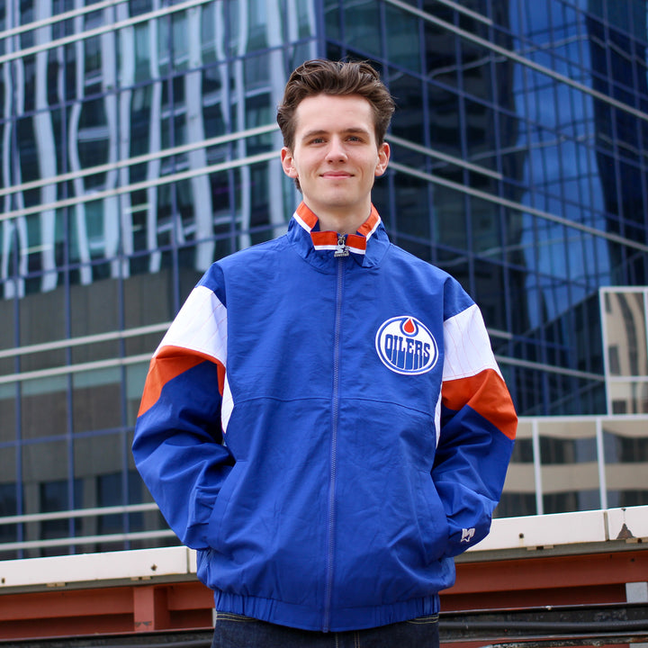 Edmonton Oilers Starter Royal Yardline Full-Zip Jacket