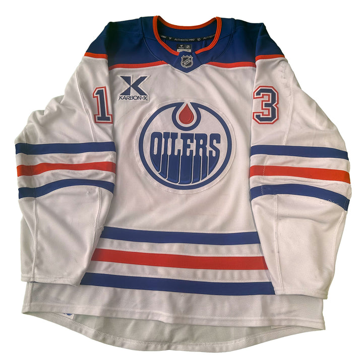 Mattias Janmark Edmonton Oilers Game Worn Jersey - 2024-25 White Set #1 - C00171