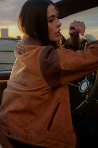 Edmonton Oilers Unisex Sports Club Atelier by Lauren McDavid Blue Denim Jacket
