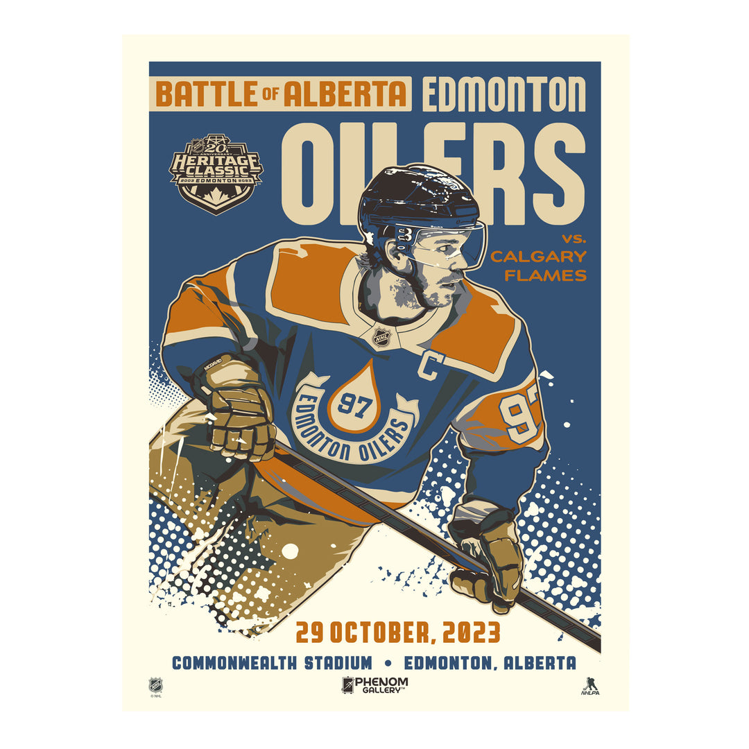 Calgary Flames vs. Edmonton Oilers Framed 10 x 20 House Divided Hockey  Collage