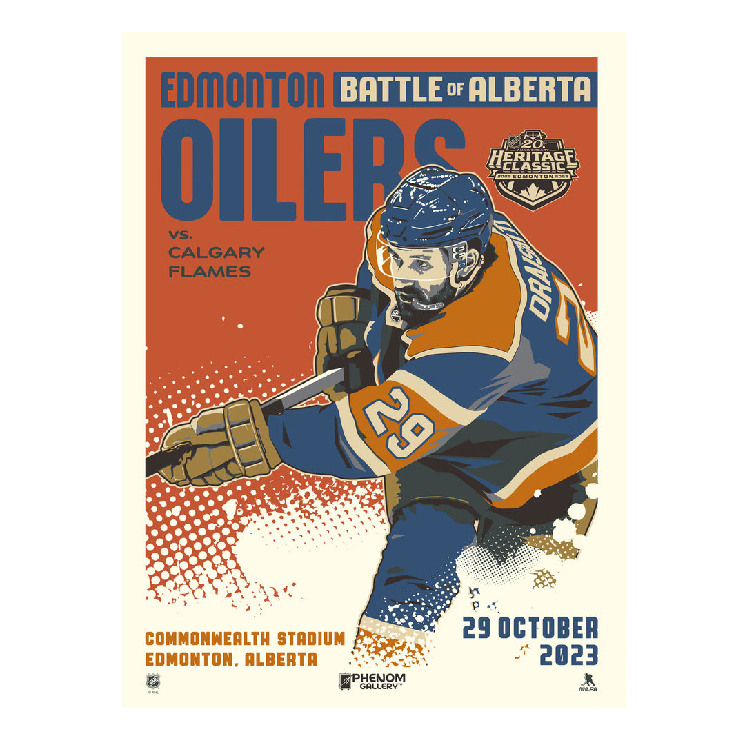 Leon Draisaitl Edmonton Oilers 2023 Heritage Classic 18" x 24" Serigraph Print LE /250