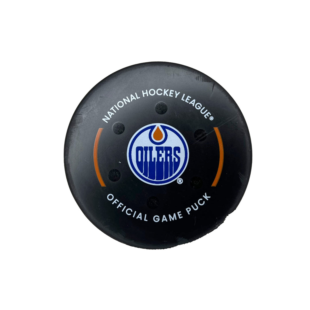 Edmonton Oilers Game Used Puck - Oct. 14/2023 vs Vancouver Canucks