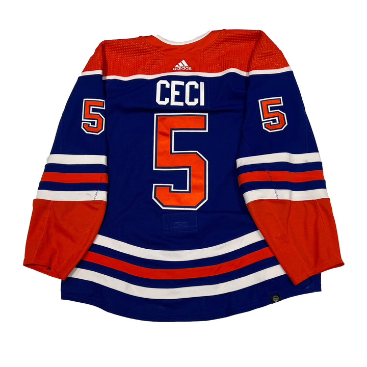 Cody Ceci Edmonton Oilers Game Worn Jersey - 2022-23 Royal Blue Set #2 - A00285