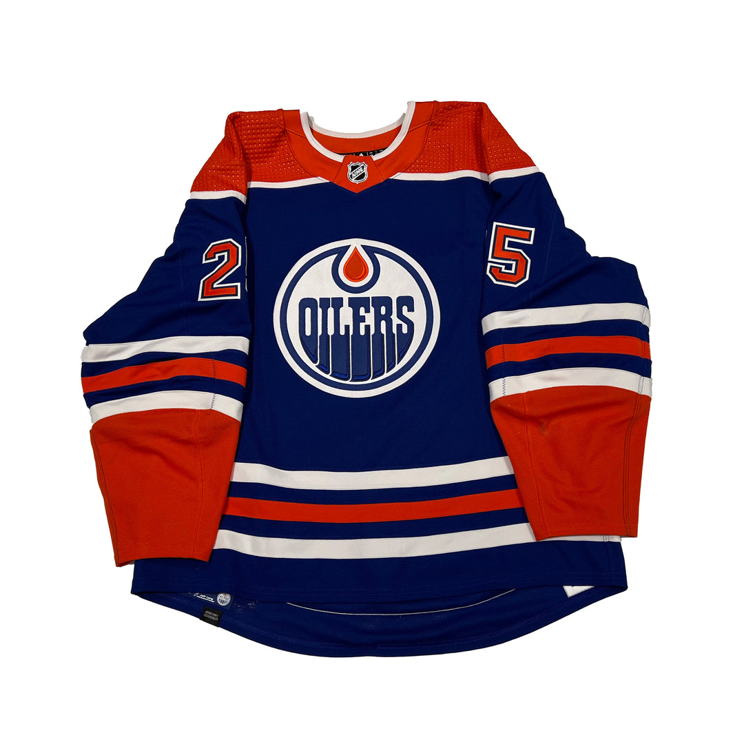 Darnell Nurse Edmonton Oilers Game Worn Jersey - 2022-23 Royal Blue Set #2 - A00294