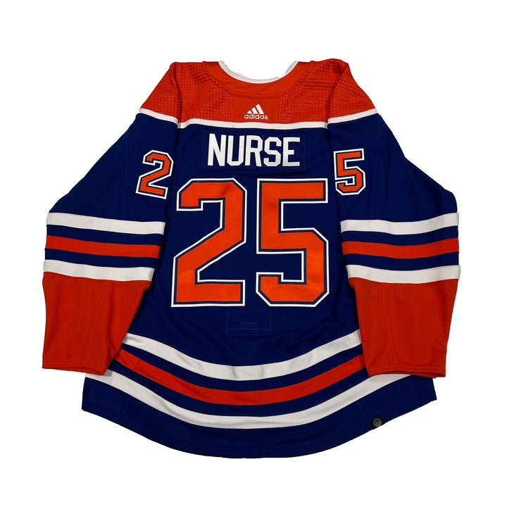 Darnell Nurse Edmonton Oilers Game Worn Jersey - 2022-23 Royal Blue Set #2 - A00294