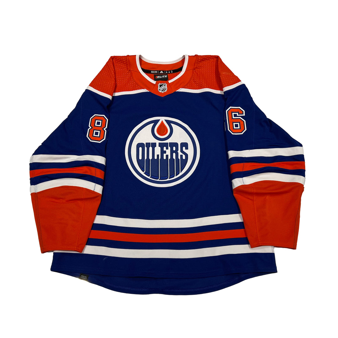 Philip Broberg Edmonton Oilers Game Worn Jersey - 2022-23 Royal Blue Set #2 - A00310