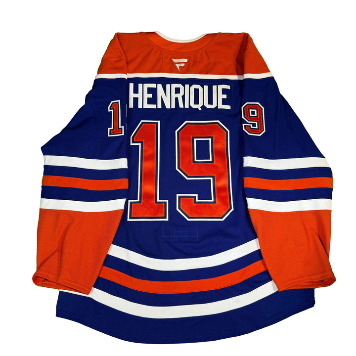 Adam Henrique Edmonton Oilers Game Worn Jersey - 2024-25 Playoffs Royal Blue Set #1 - C00394